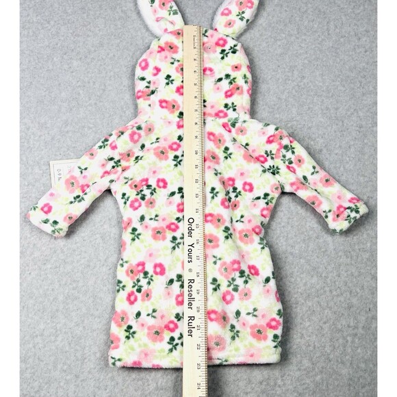 Modern Baby Bathrobe Infant 0-9 Months Floral Pink Plush Hooded NWT - Picture 9 of 13